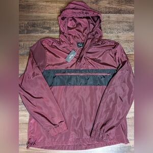 *NWT* Primitive Hooded Anorak Windbreaker Size XXL in Maroon and Black